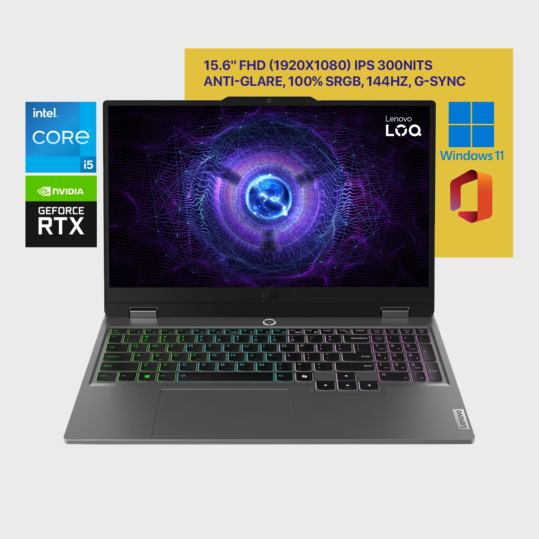 Lenovo LOQ Intel | I5-13450HX | 15.6 FHD IPS 144Hz 100% sRGB | 16GB DDR5 | 512GB | NVIDIA RTX 3050 6GB DDR6