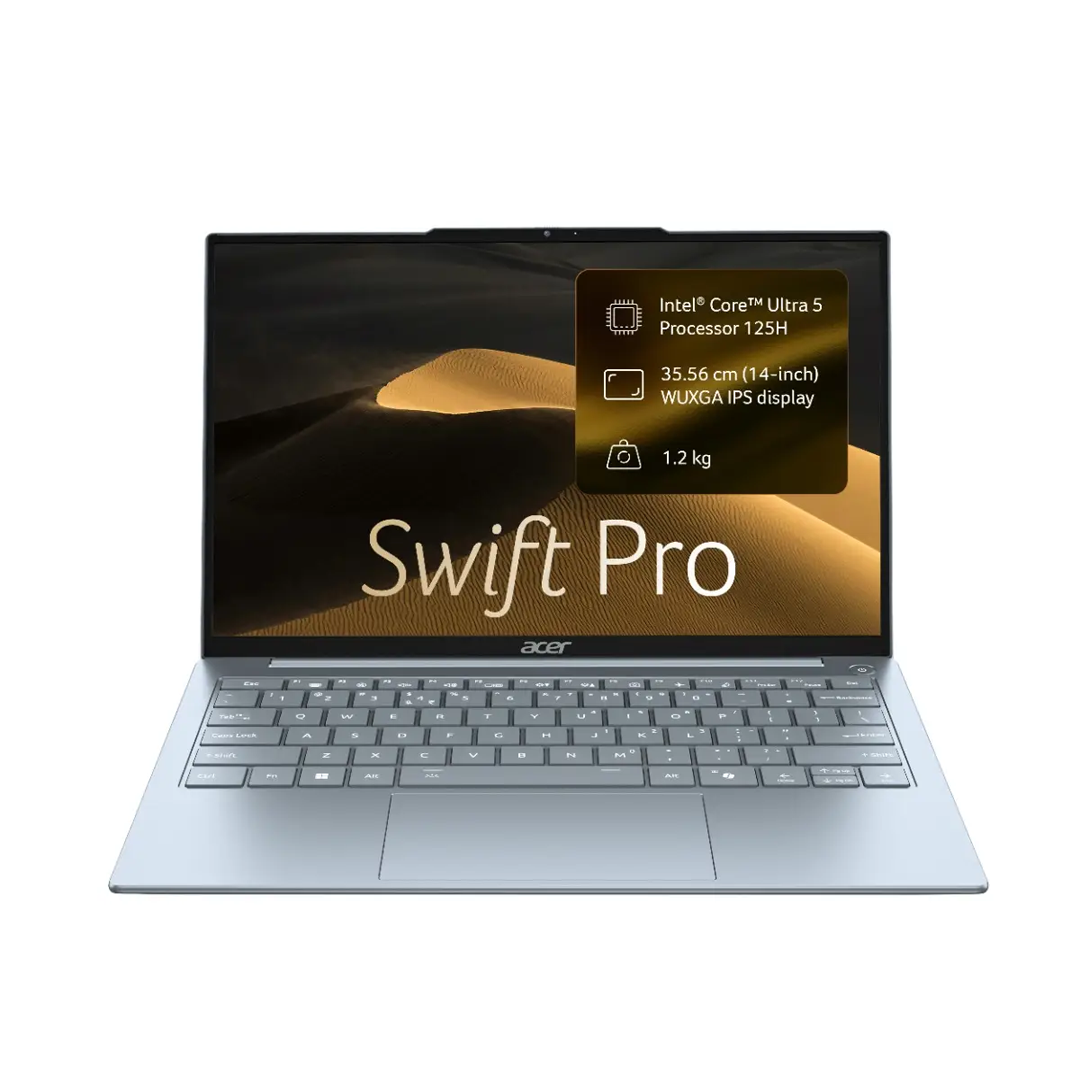 Acer Swift 14" WUXGA IPS Touchscreen Laptop | Intel Core Ultra 5 125H | 16GB LPDDR5X | 512GB SSD | Intel Arc Graphics | Backlit Keyboard | Windows 11 + MS Office