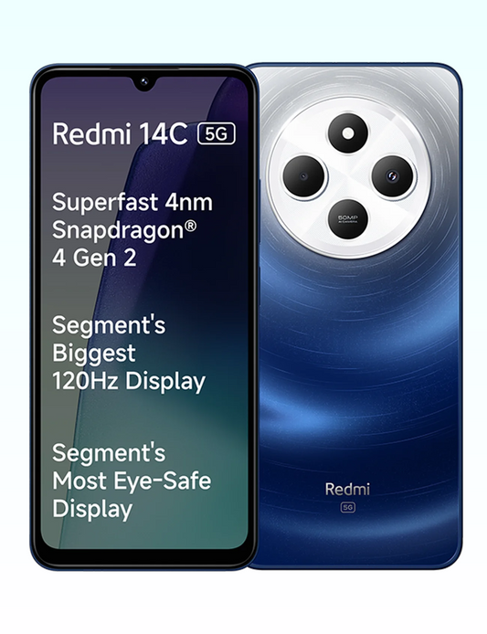 Redmi 14C 5G ( 6GB RAM, 128GB Storage) | Superfast 4nm Snapdragon 4 Gen 2 | 120Hz 17.47cm (6.88”) Display | 5160mAh Battery | 50MP Dual Camera | Premium Starlight Design